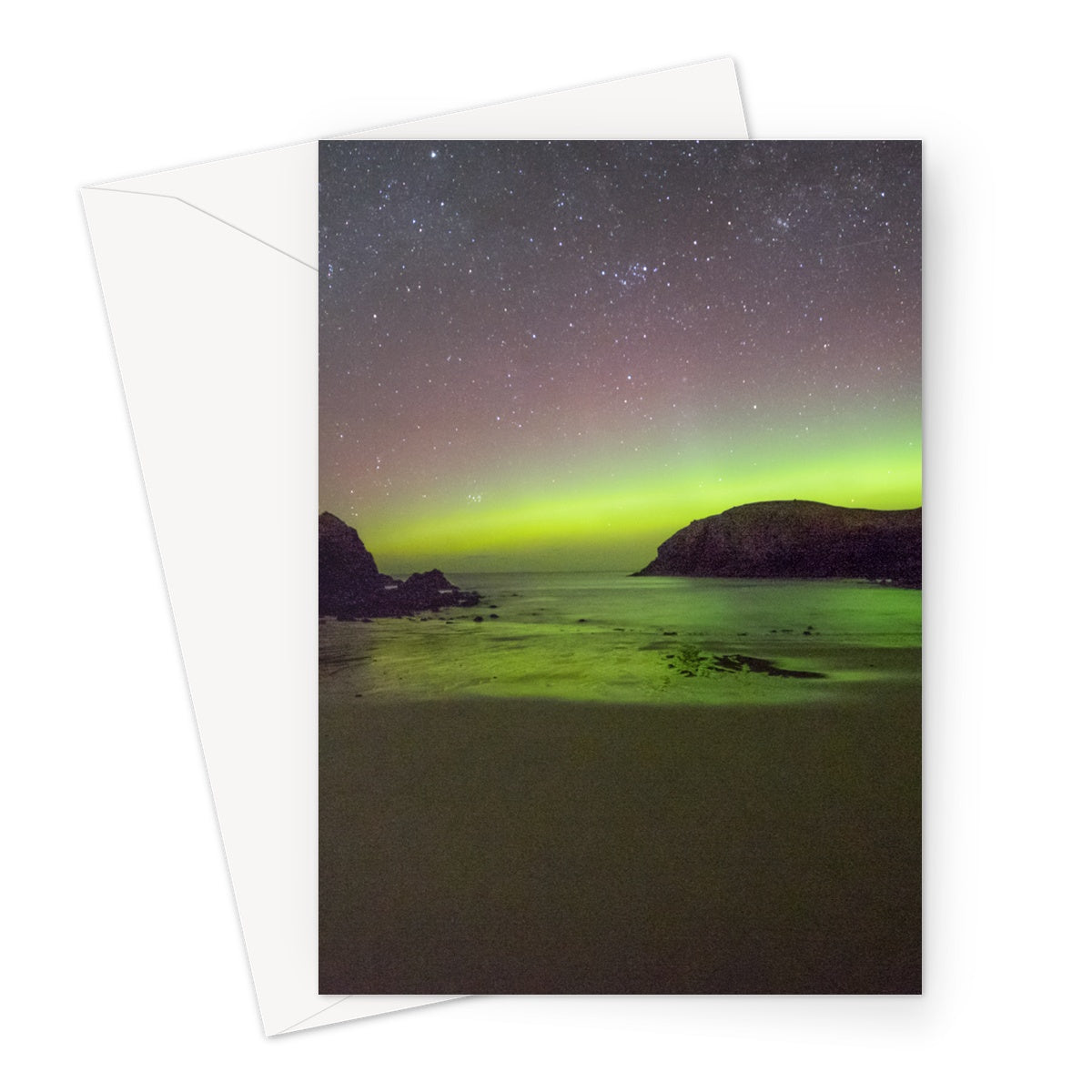 Dalbeg beach Aurora Greeting Card