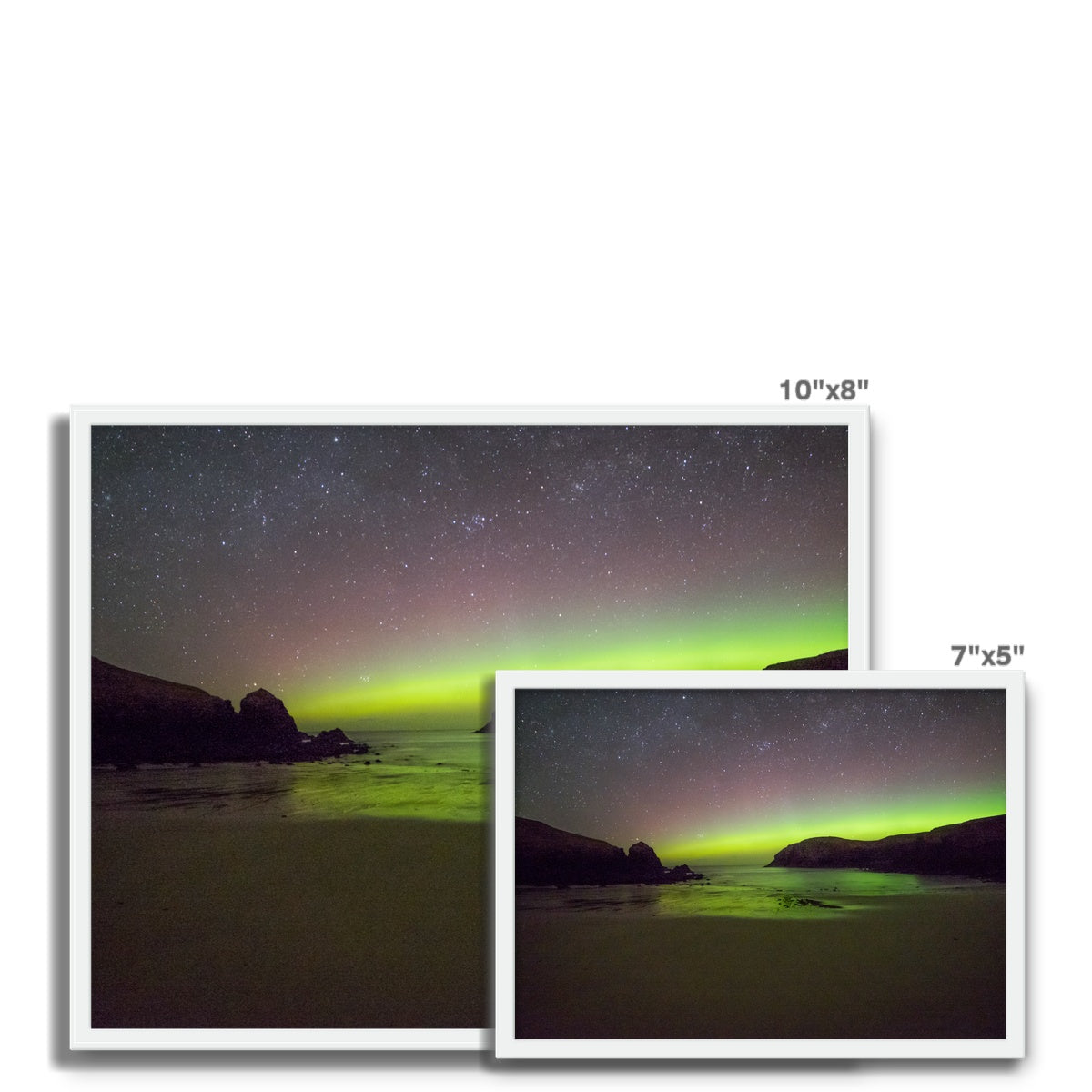 Dalbeg beach Aurora Framed Photo Tile