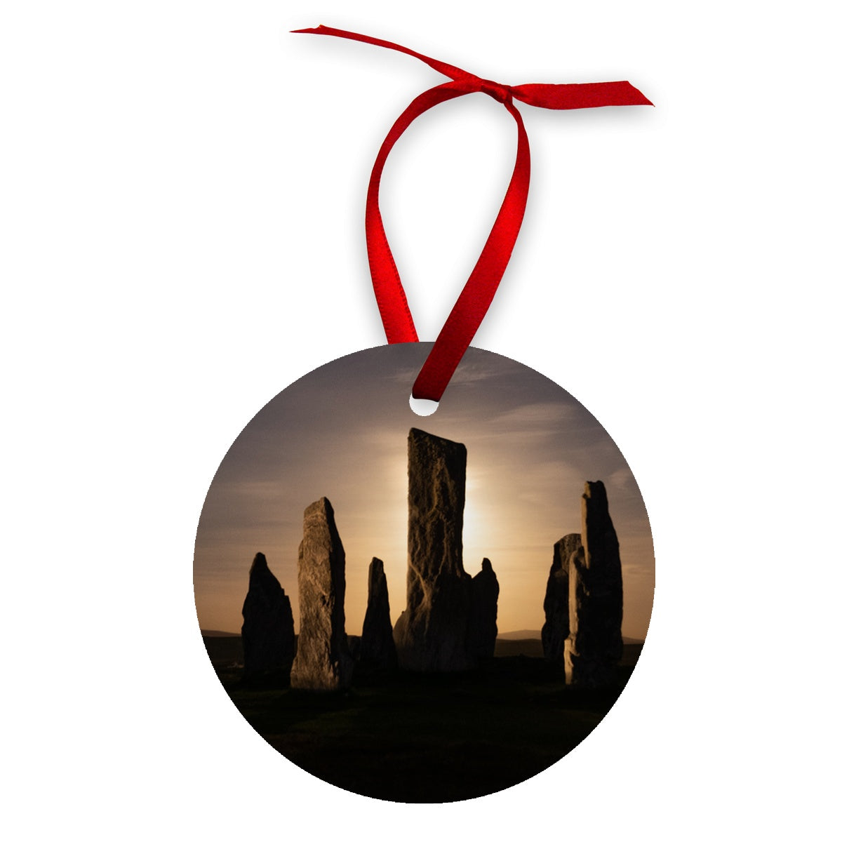 Callanish, Full Moon and Clouds Wood Ornament