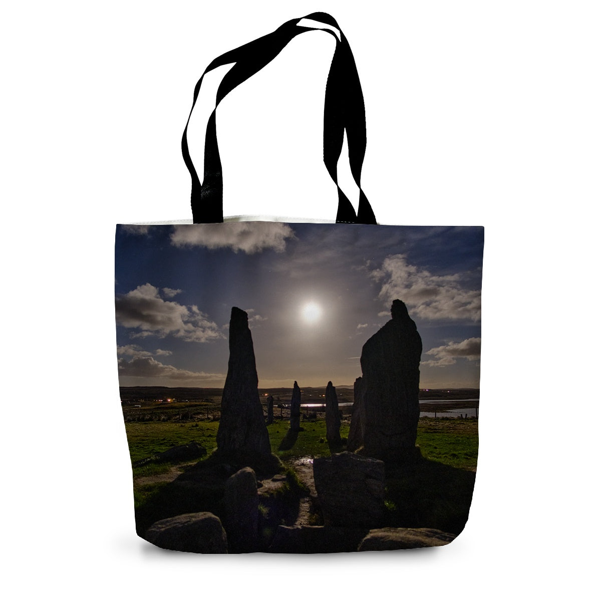 Callanish Cairn and Moon Canvas Tote Bag