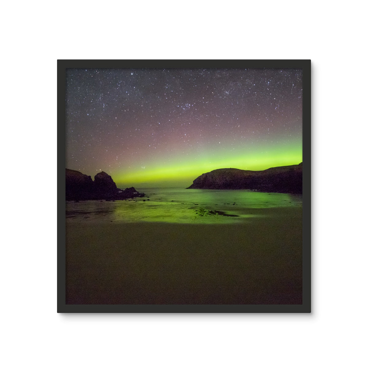 Dalbeg beach Aurora Framed Photo Tile