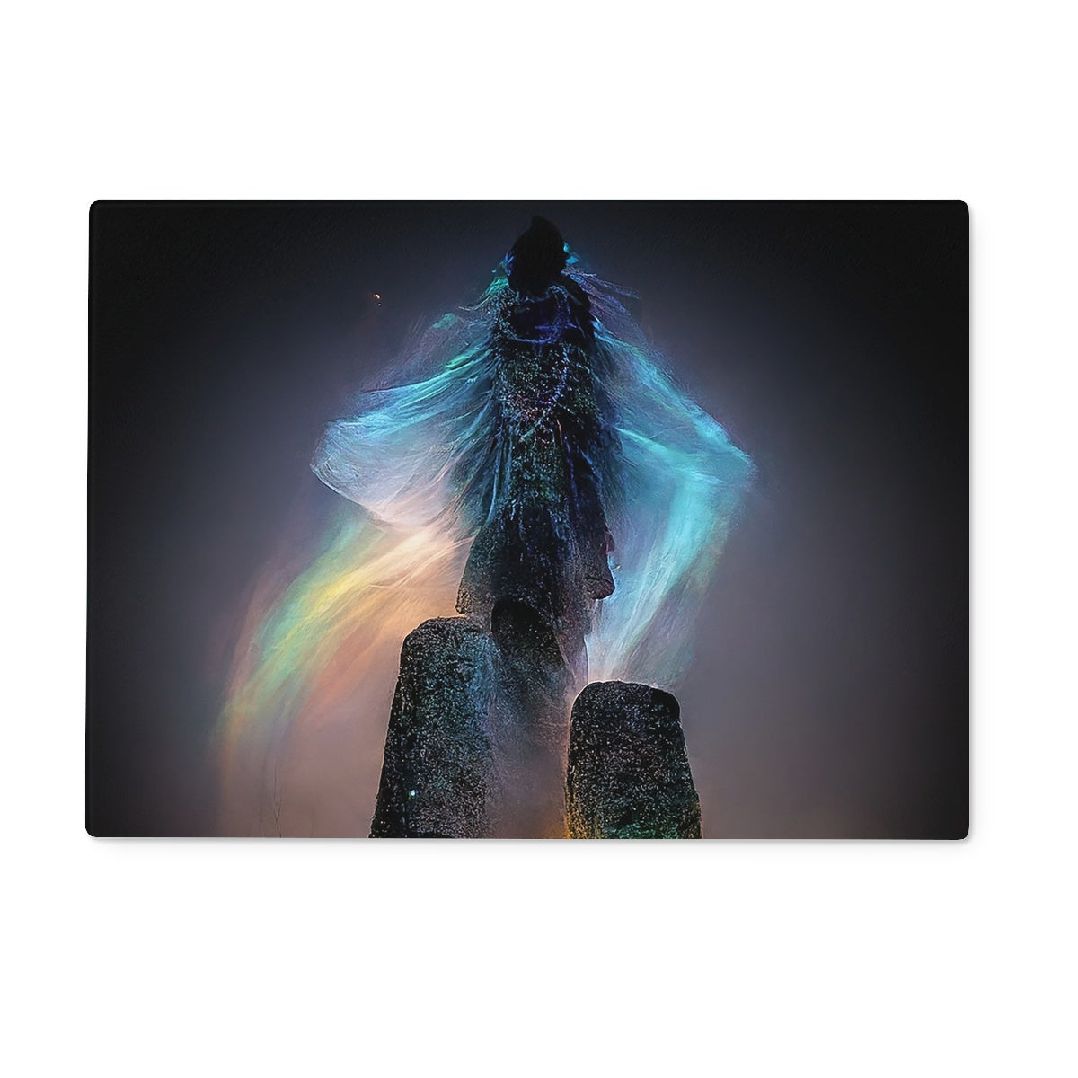 Shaman and Standing Stones  Glass Chopping Board