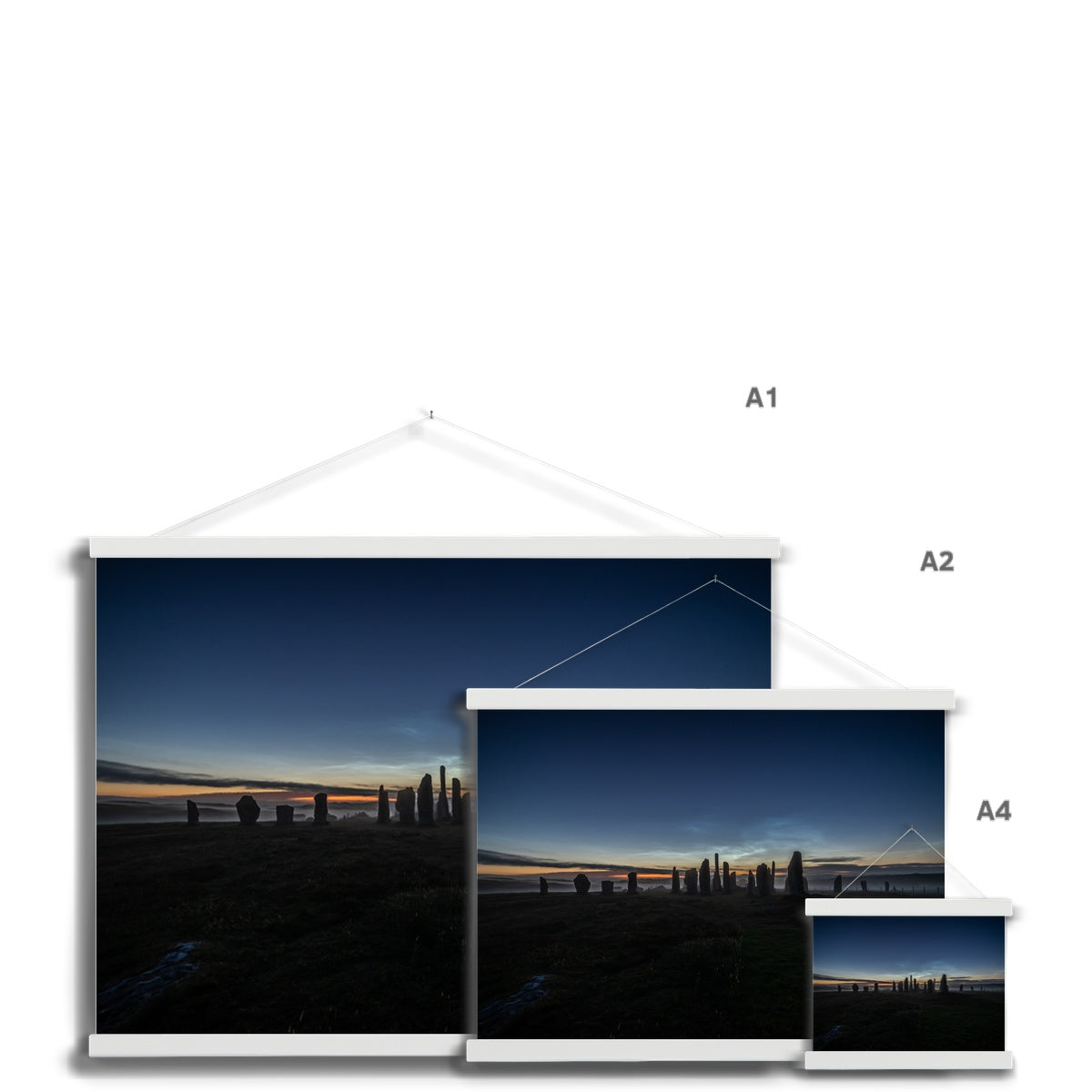 Callanish Stones and Noctilucent Clouds Fine Art Print with Hanger