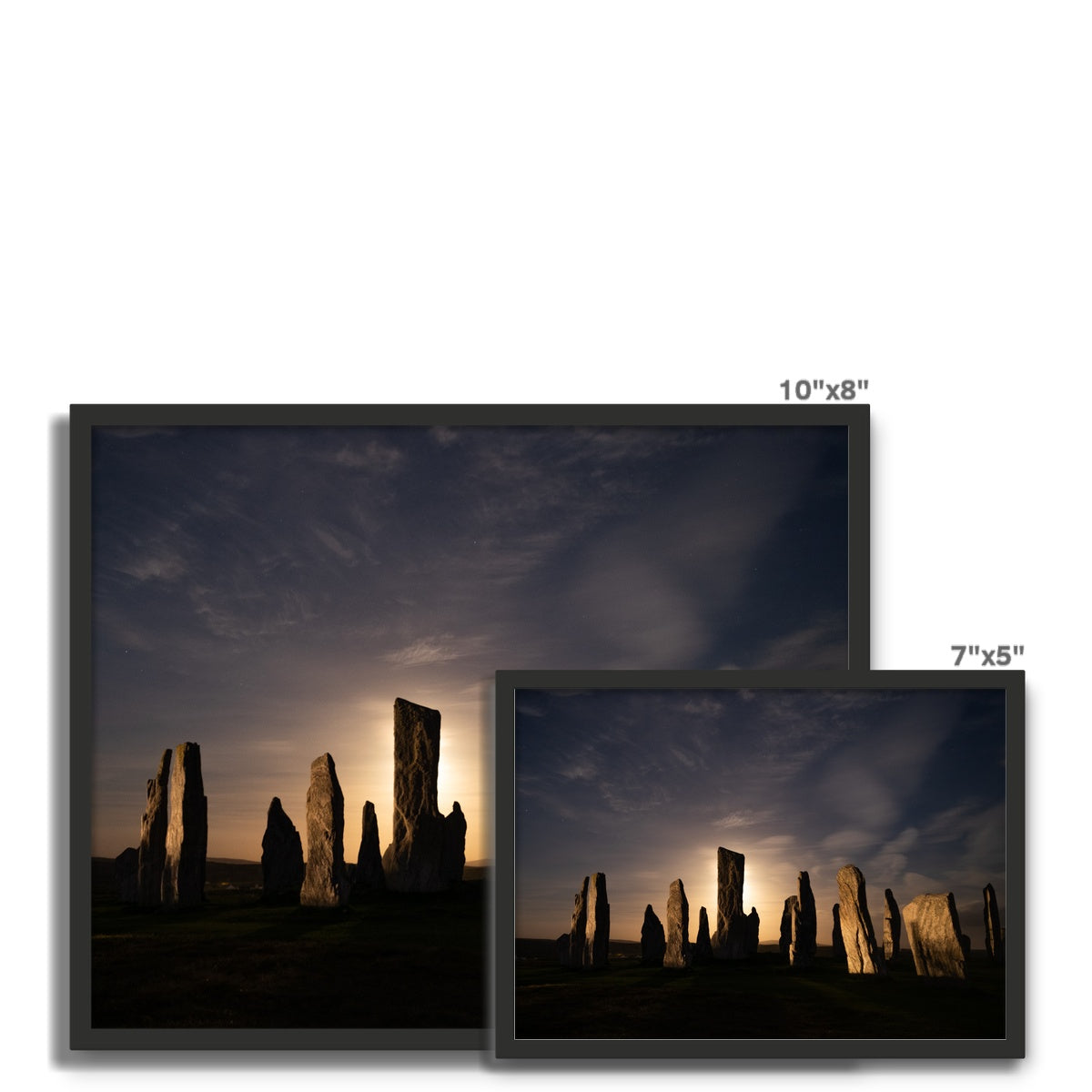 Callanish, Full Moon and Clouds Framed Photo Tile