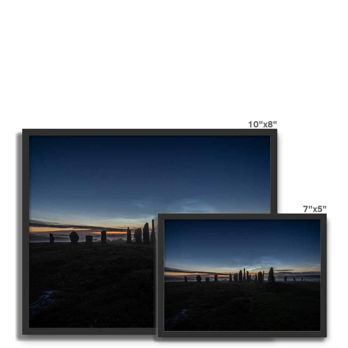 Callanish Stones and Noctilucent Clouds Framed Photo Tile