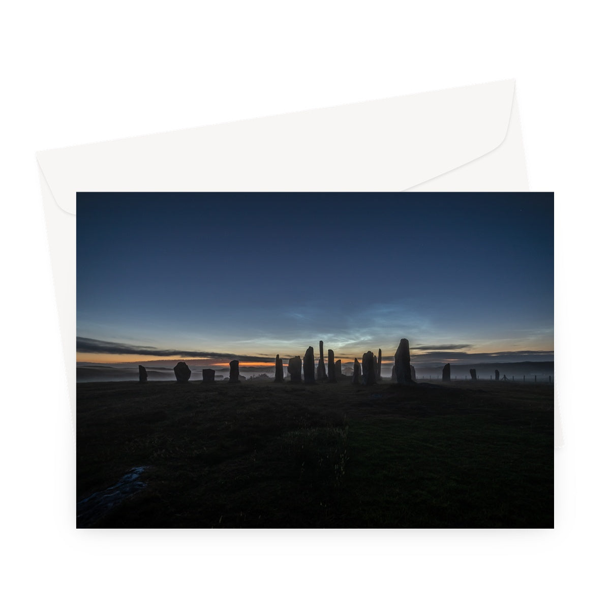 Callanish Stones and Noctilucent Clouds Greeting Card