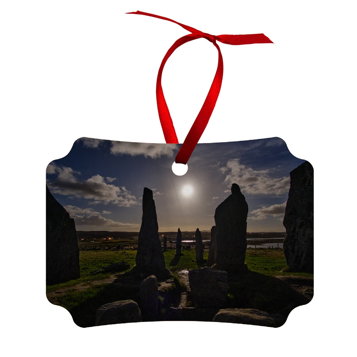 Callanish Cairn and Moon Wood Ornament