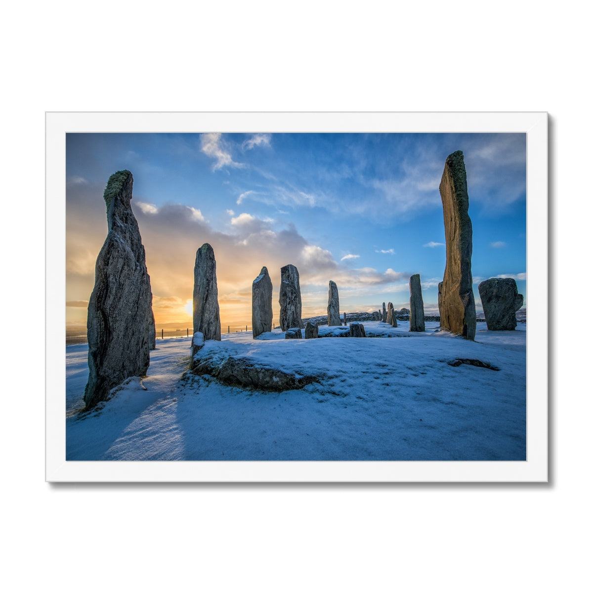 Callanish Snowy Sunrise Framed Print
