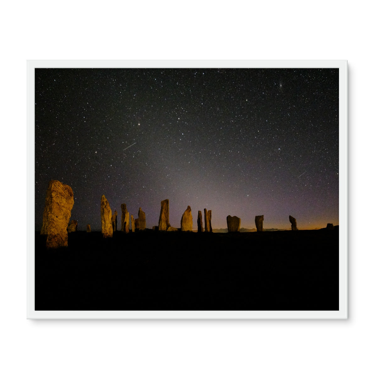 Callanish and Zodiacal light Framed Photo Tile