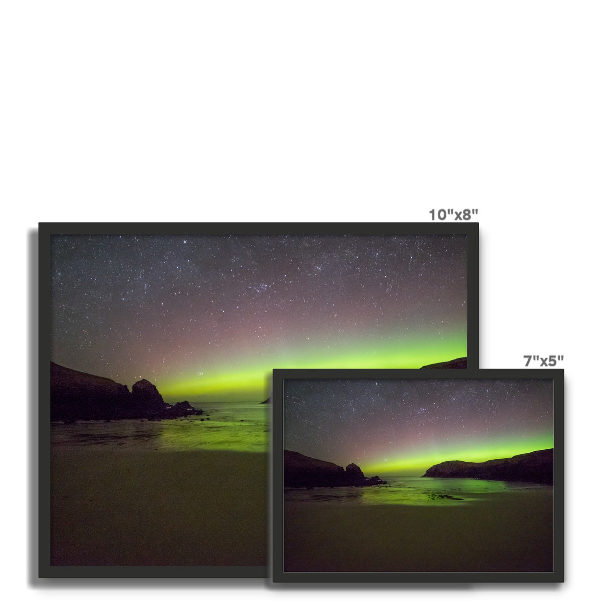 Dalbeg beach Aurora Framed Photo Tile
