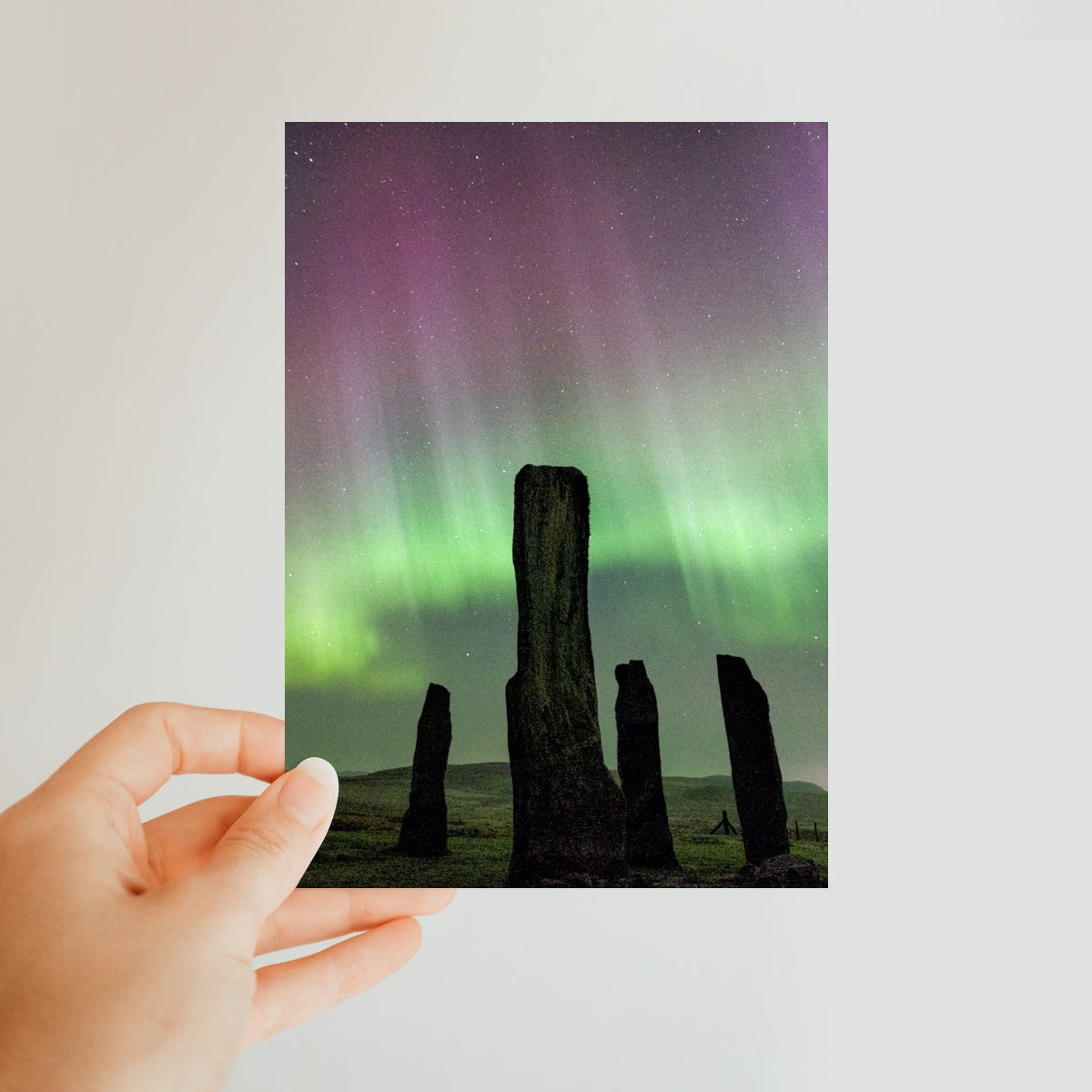 Callanish Standing Stones and Aurora Classic Postcard