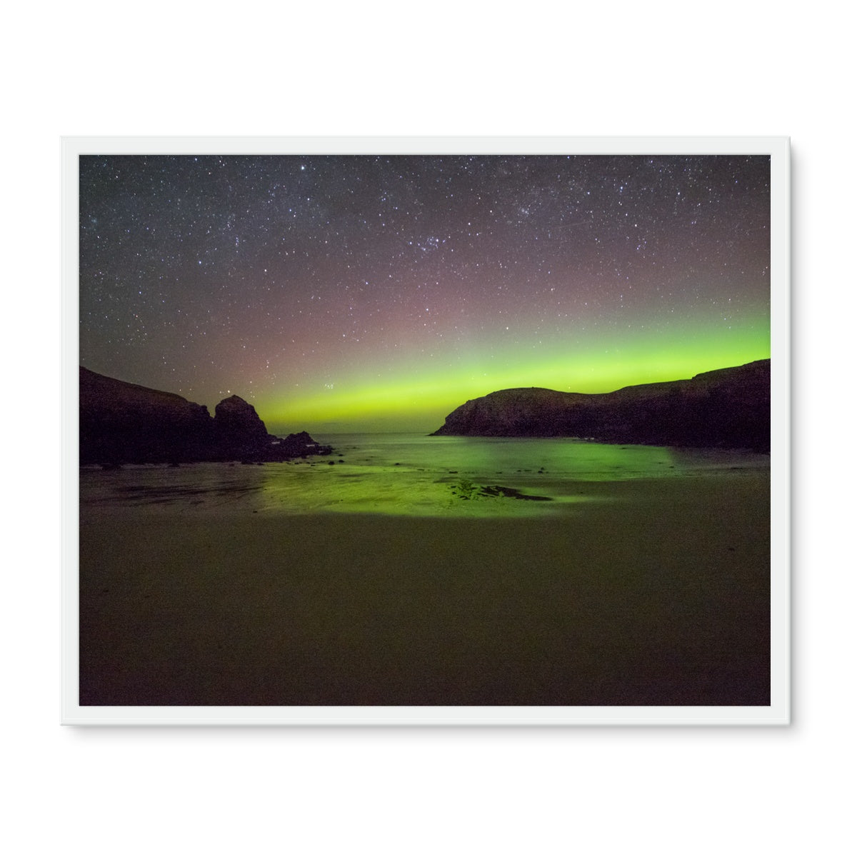 Dalbeg beach Aurora Framed Photo Tile