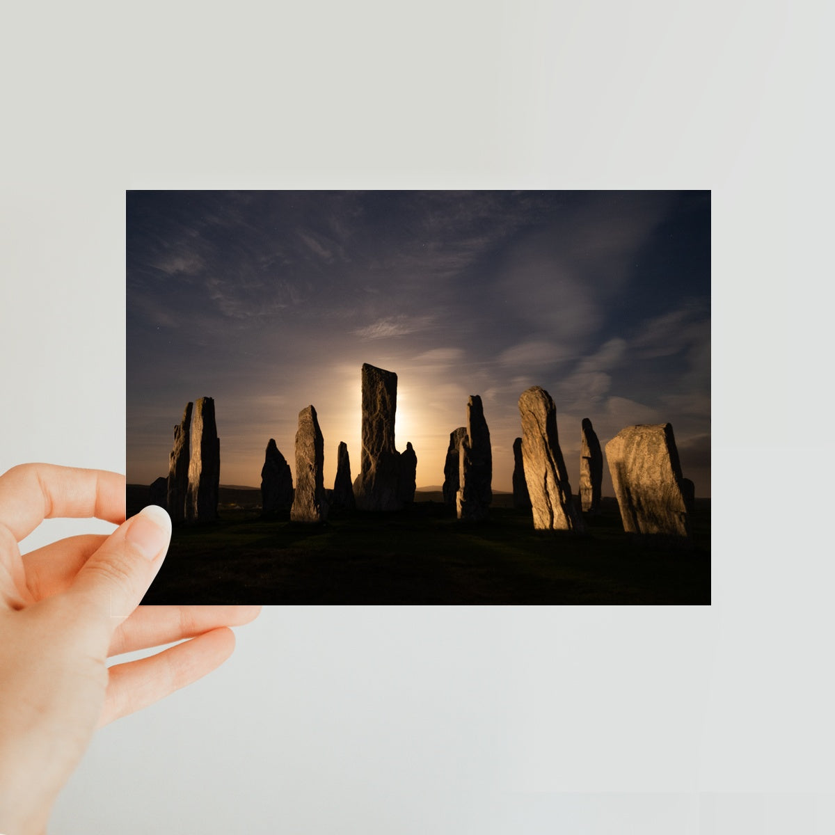 Callanish, Full Moon and Clouds Classic Postcard
