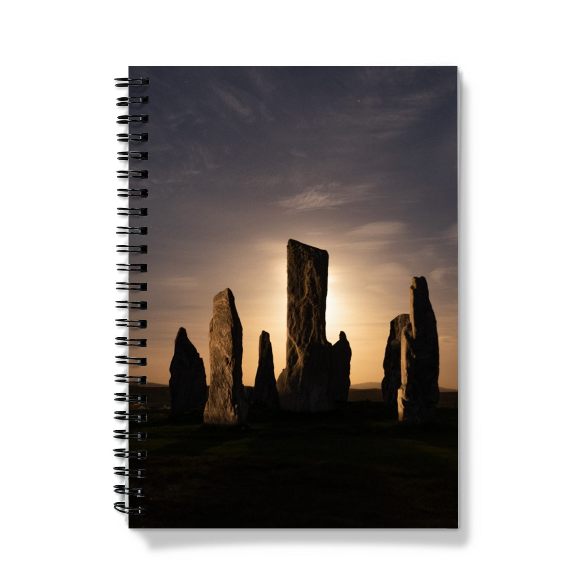 Callanish, Full Moon and Clouds Notebook