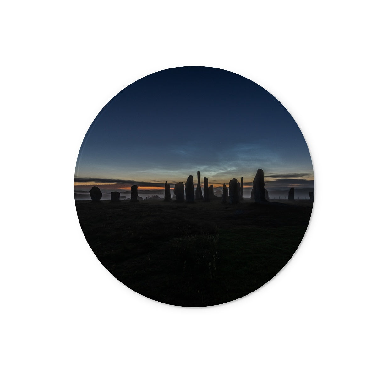 Callanish Stones and Noctilucent Clouds Glass Chopping Board