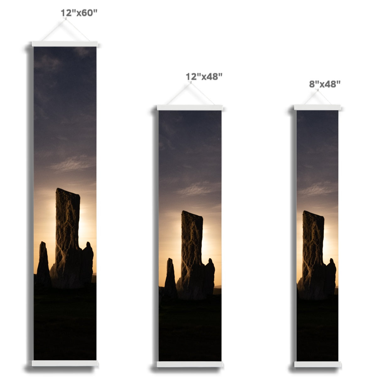 Callanish, Full Moon and Clouds Wall Height Chart