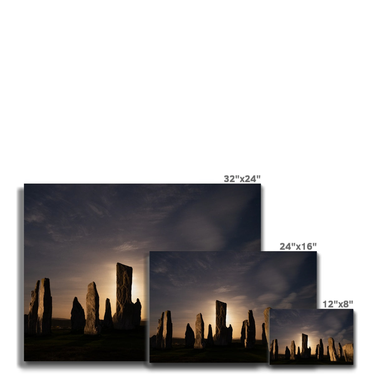 Callanish, Full Moon and Clouds Canvas