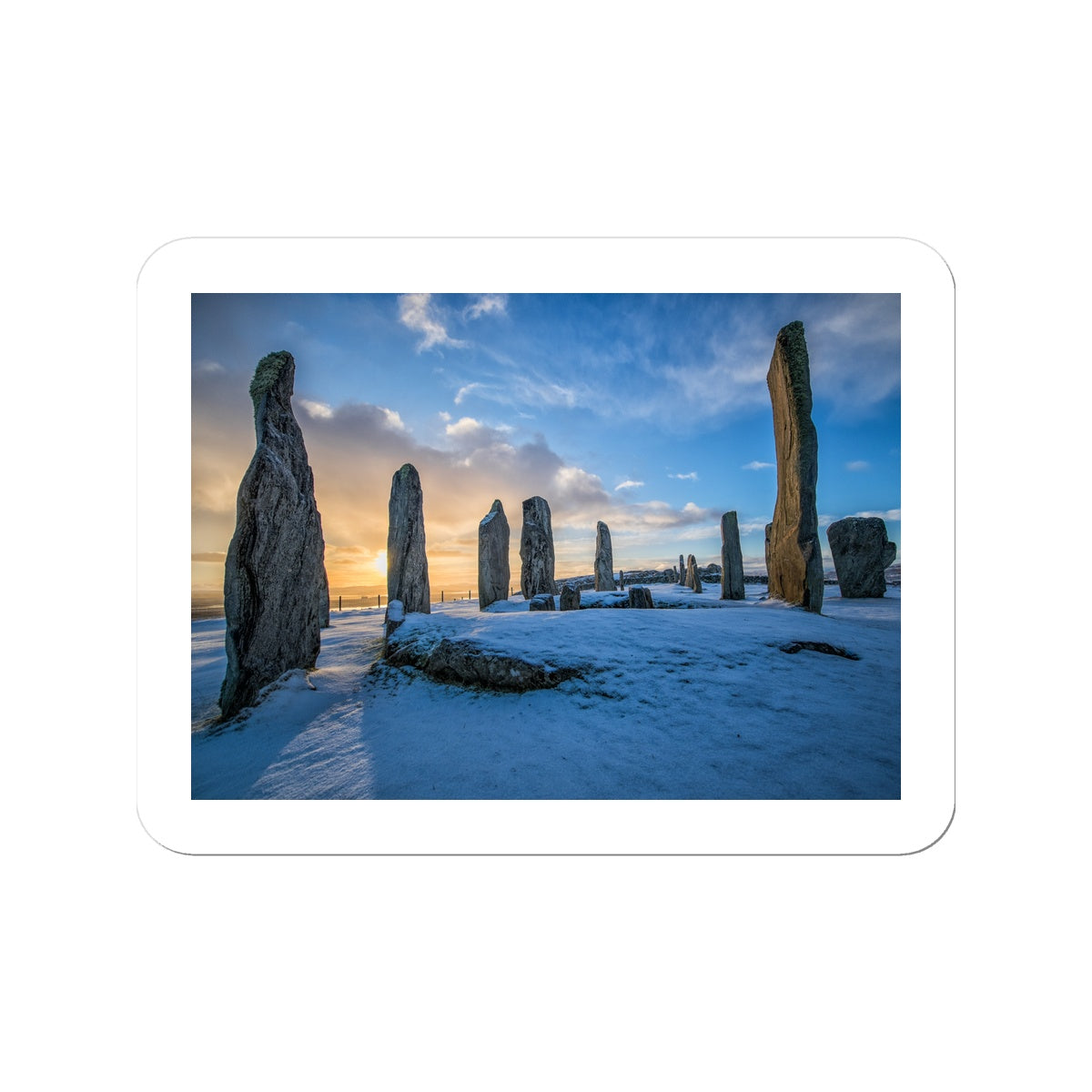Callanish Snowy Sunrise Sticker
