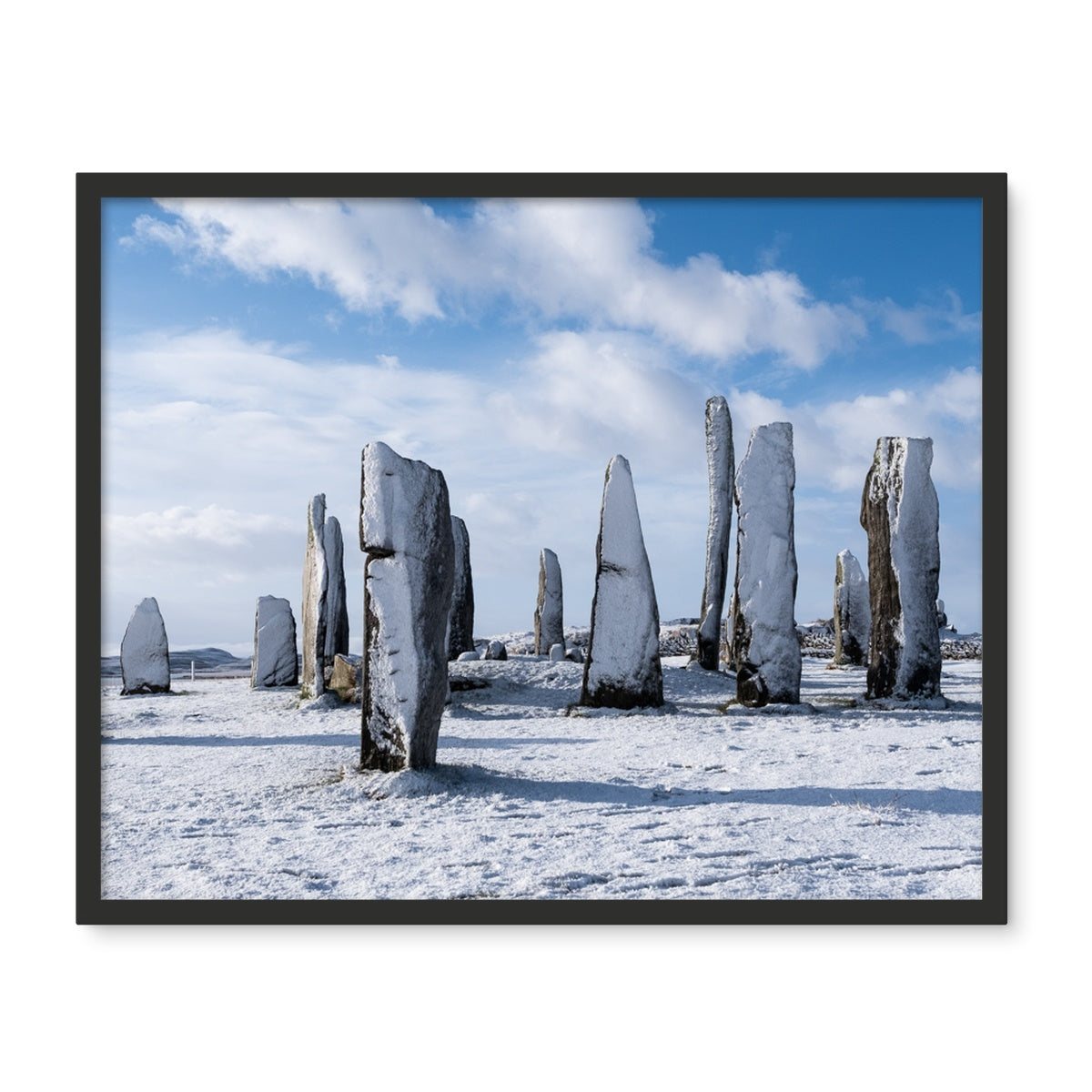 Snowy Callanish Framed Photo Tile