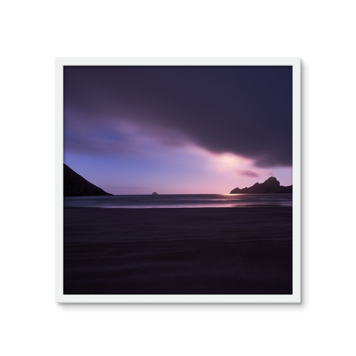 The Bay, Hirta, St Kilda by Moonlight Framed Photo Tile