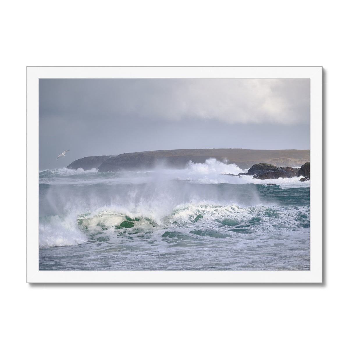 Shawbost wild sea Framed Print