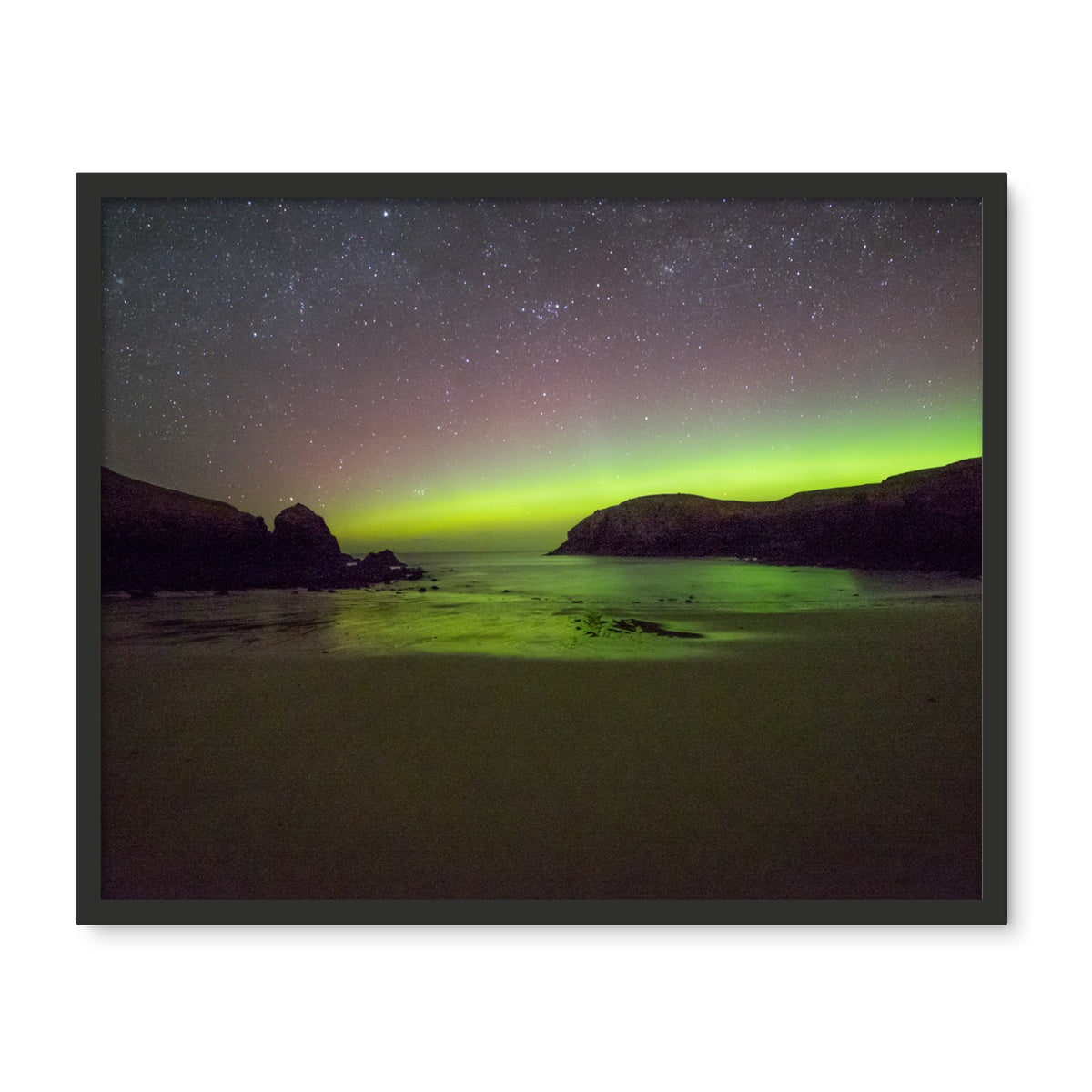 Dalbeg beach Aurora Framed Photo Tile