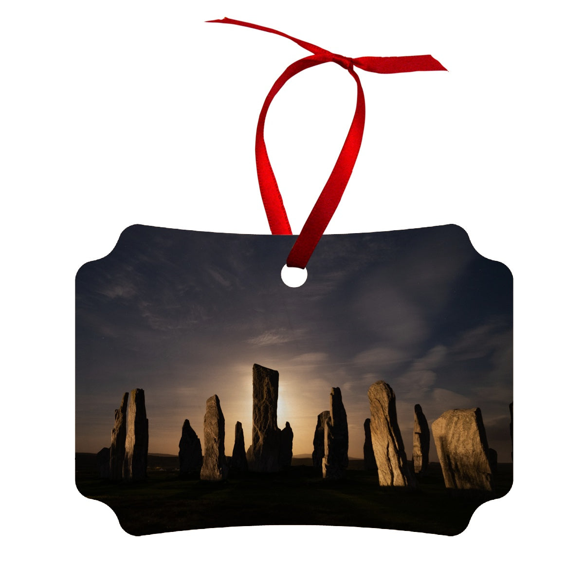 Callanish, Full Moon and Clouds Wood Ornament